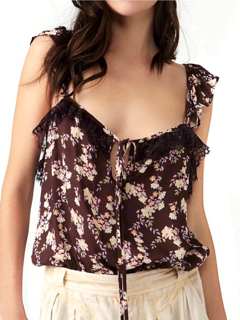 FREE PEOPLE FLORAL PRINT BODYSUIT